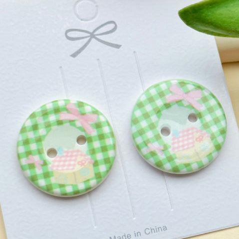 4-Hole Cartoon Button 2.5CM ( 0.98 inch )(2/7 PCS)