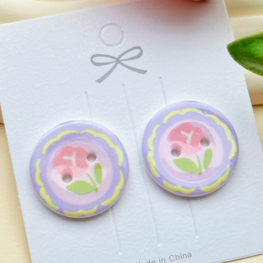 4-Hole Cartoon Button 2.5CM ( 0.98 inch )(2/7 PCS)