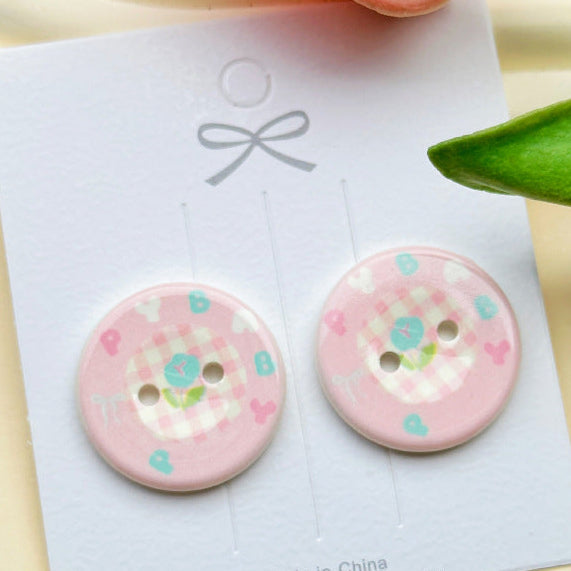4-Hole Cartoon Button 2.5CM ( 0.98 inch )(2/7 PCS)