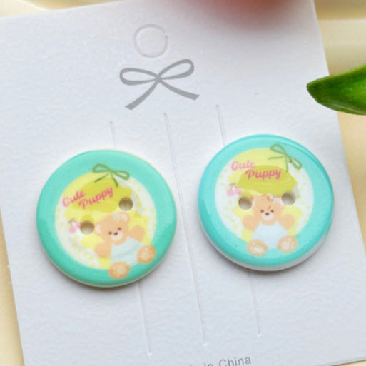 4-Hole Cartoon Button 2.5CM ( 0.98 inch )(2/7 PCS)