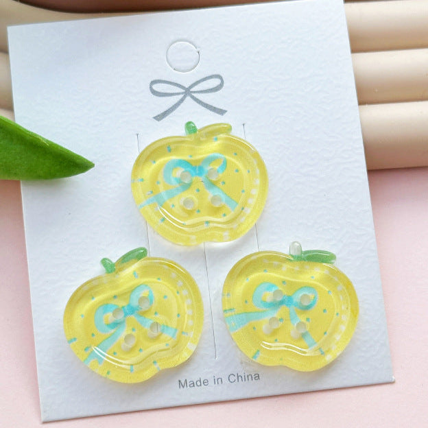 4-Hole Apple buttons 2.5 *2.3 cm ( 0.98* 0.9 inch) ( 2/12 pcs / set)