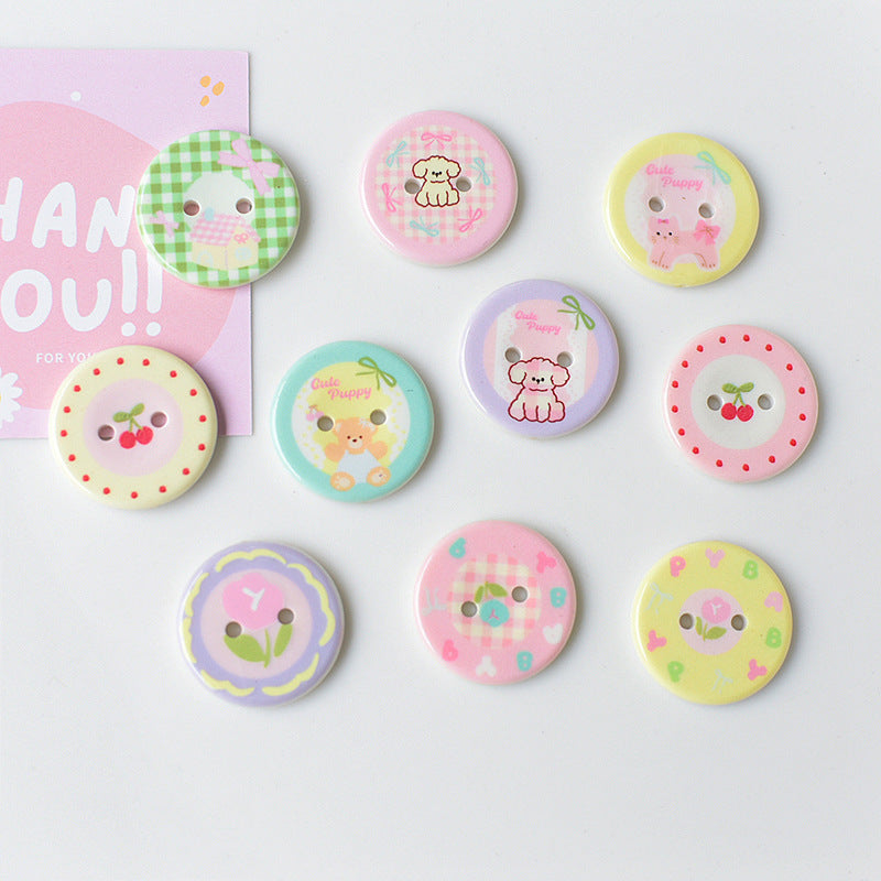 4-Hole Cartoon Button 2.5CM ( 0.98 inch )(2/7 PCS)