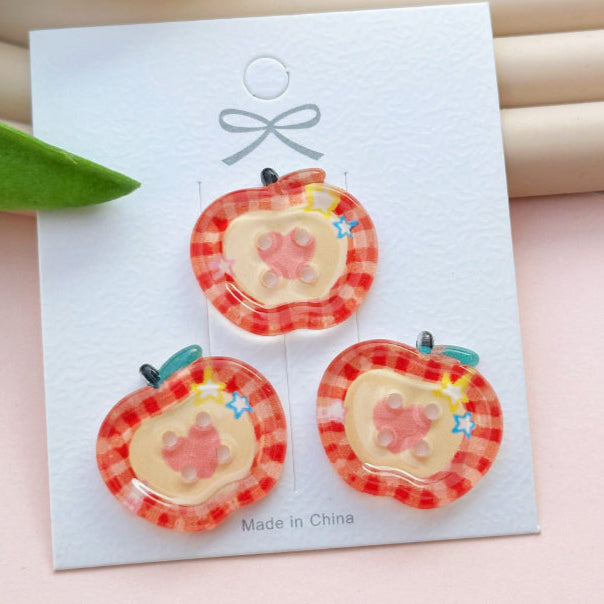 4-Hole Apple buttons 2.5 *2.3 cm ( 0.98* 0.9 inch) ( 2/12 pcs / set)
