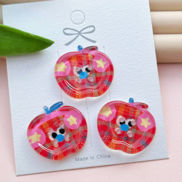 4-Hole Apple buttons 2.5 *2.3 cm ( 0.98* 0.9 inch) ( 2/12 pcs / set)