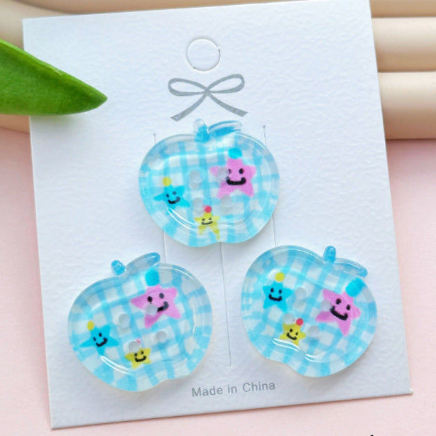 4-Hole Apple buttons 2.5 *2.3 cm ( 0.98* 0.9 inch) ( 2/12 pcs / set)