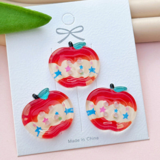 4-Hole Apple buttons 2.5 *2.3 cm ( 0.98* 0.9 inch) ( 2/12 pcs / set)