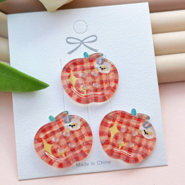 4-Hole Apple buttons 2.5 *2.3 cm ( 0.98* 0.9 inch) ( 2/12 pcs / set)