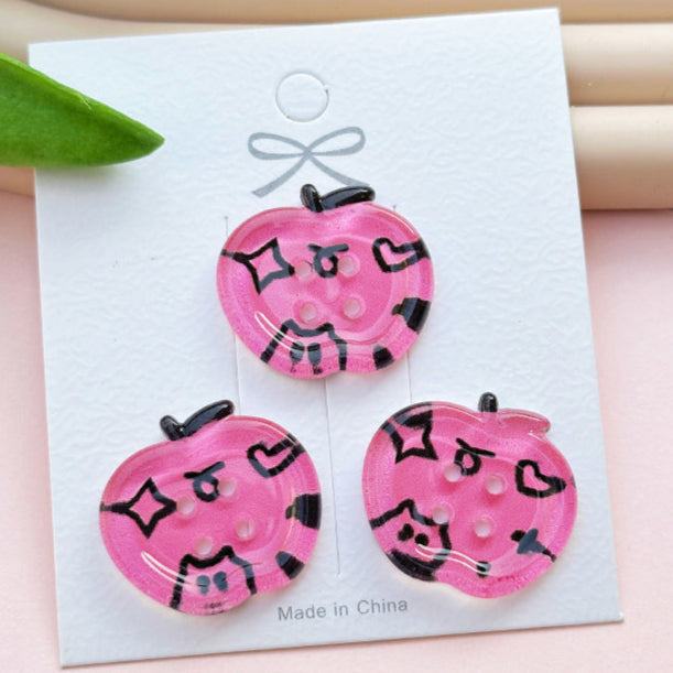 4-Hole Apple buttons 2.5 *2.3 cm ( 0.98* 0.9 inch) ( 2/12 pcs / set)