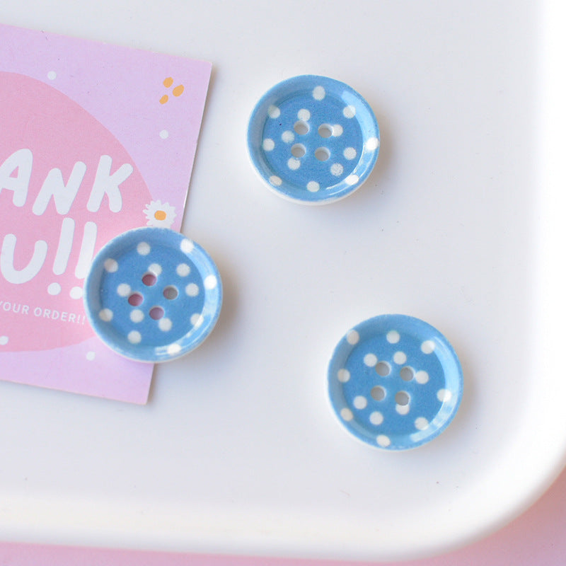 4-Hole Polka Dot Button  2.3 cm (0.9 inch)(2/5 pcs)