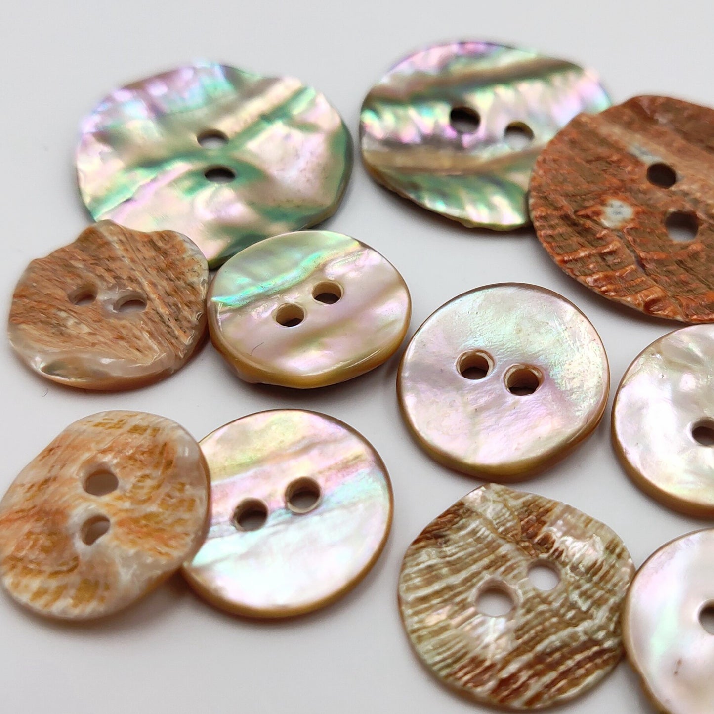 2-Hole Abalone Shell Button  0.9 ~  2.75CM ( 0.35 ~ 1.08 inch)（5/2/1 PCS）