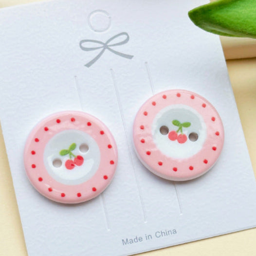 4-Hole Cartoon Button  2.5CM ( 0.98 inch )（2/7 PCS）