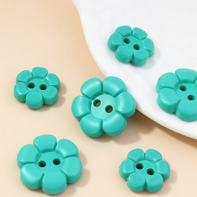 2-Hole Colorful Flower Button 1.5 cm (0.6 inch) (2/11 pcs)