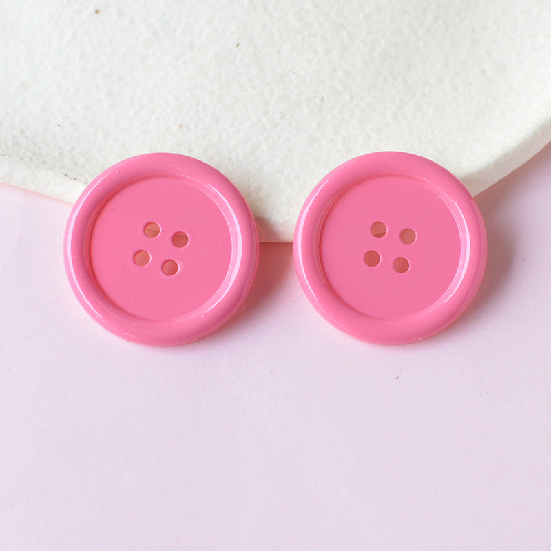 4-Hole Solid Color Button  2.3 cm (  0.9 inch)  ( 3/6pcs)