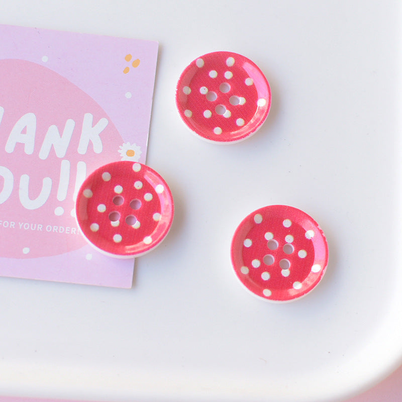 4-Hole Polka Dot Button  2.3 cm (0.9 inch)(2/5 pcs)