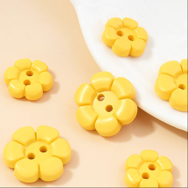 2-Hole Colorful Flower Button 1.5 cm (0.6 inch) (2/11 pcs)