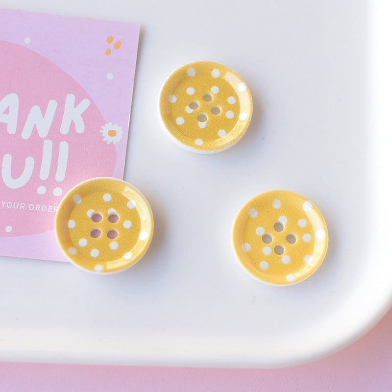 4-Hole Polka Dot Button  2.3 cm (0.9 inch)(2/5 pcs)