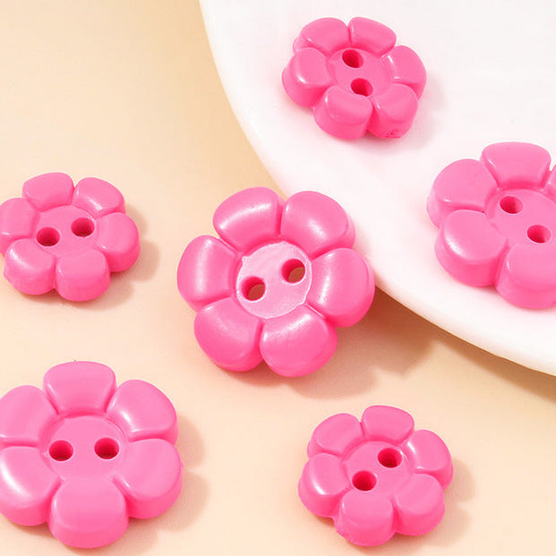 2-Hole Colorful Flower Button 1.5 cm (0.6 inch) (2/11 pcs)