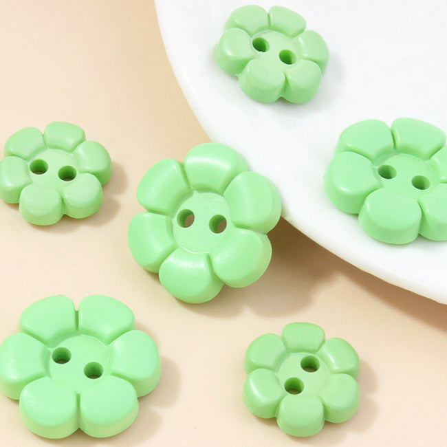 2-Hole Colorful Flower Button 1.5 cm (0.6 inch) (2/11 pcs)
