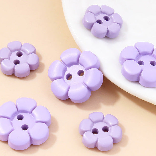 2-Hole Colorful Flower Button 1.5 cm (0.6 inch) (2/11 pcs)