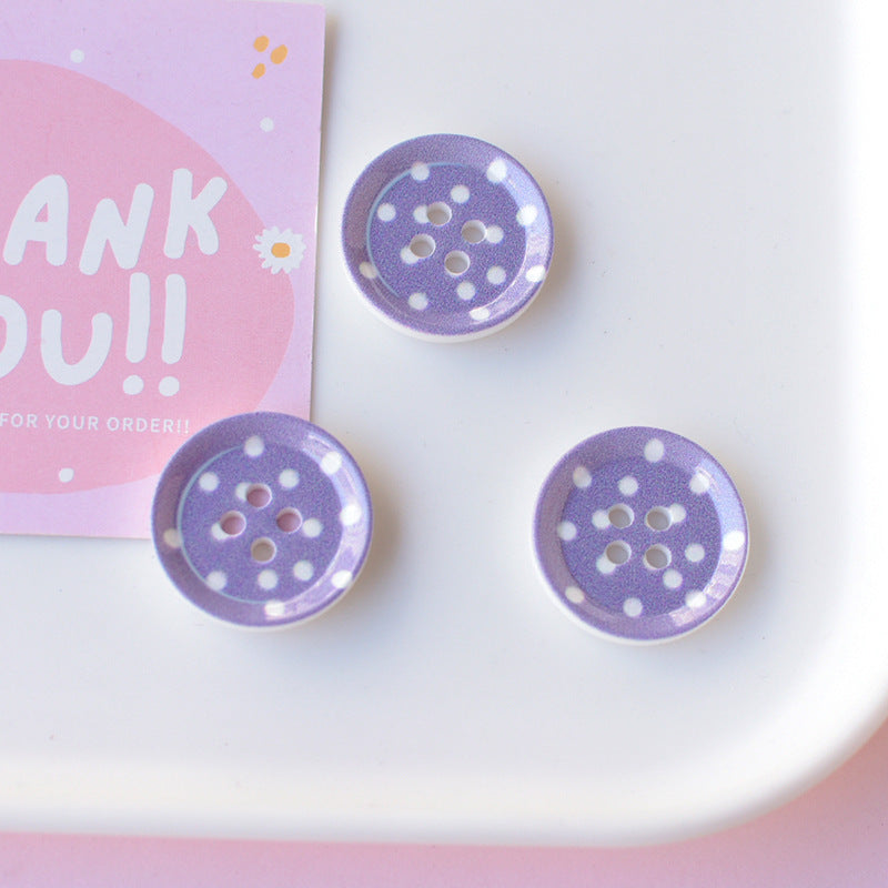 4-Hole Polka Dot Button  2.3 cm (0.9 inch)(2/5 pcs)