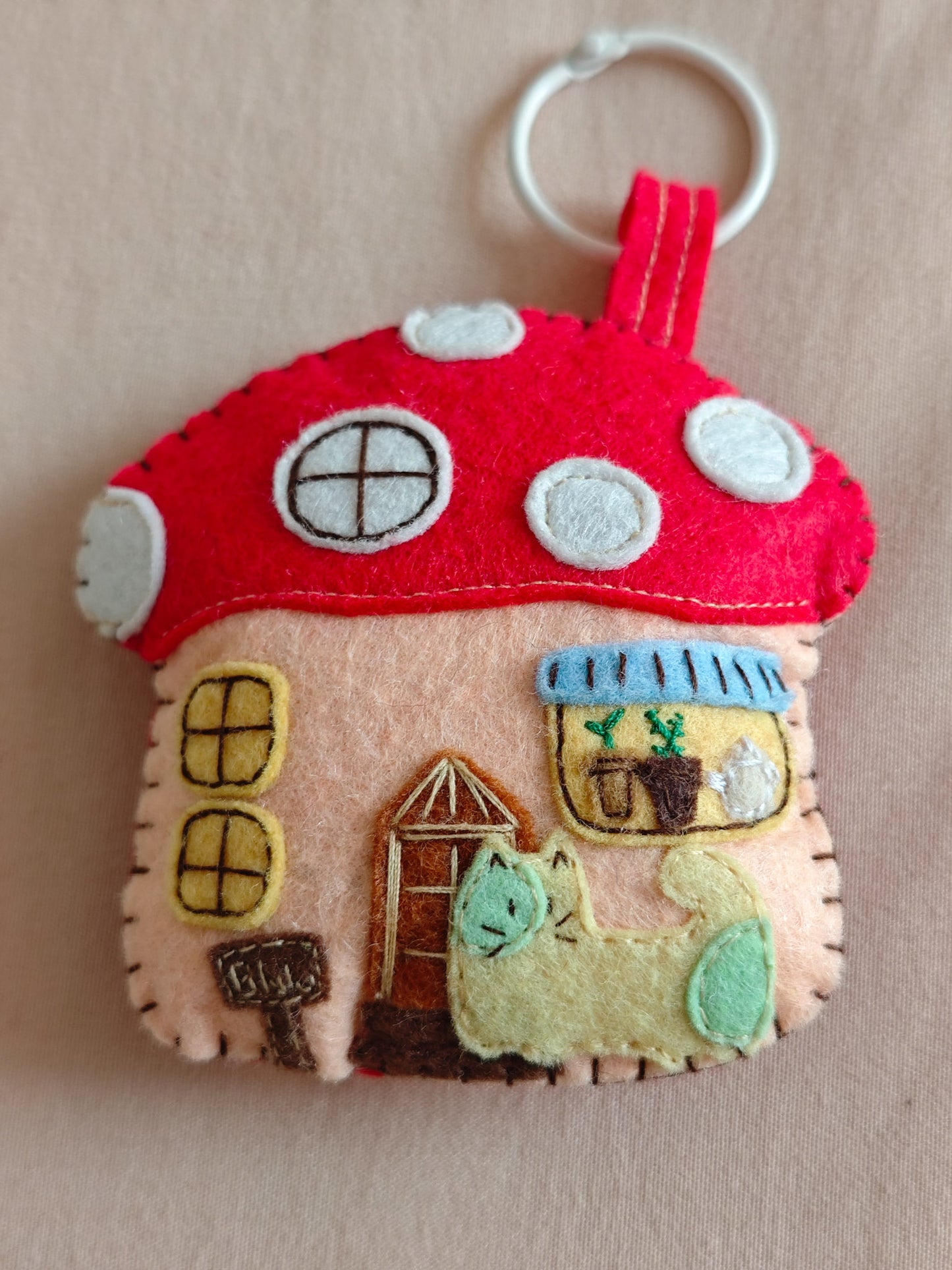 Cute Kitten Felt Ornament - Handmade Cat Hanging Decor E34