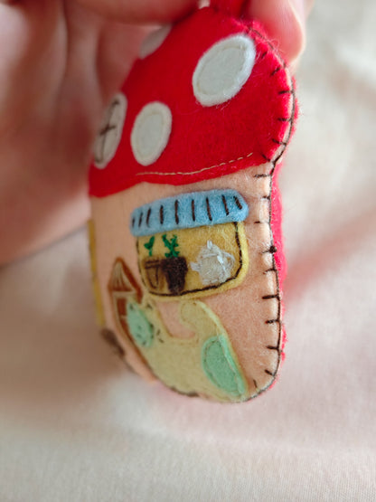Cute Kitten Felt Ornament - Handmade Cat Hanging Decor E34