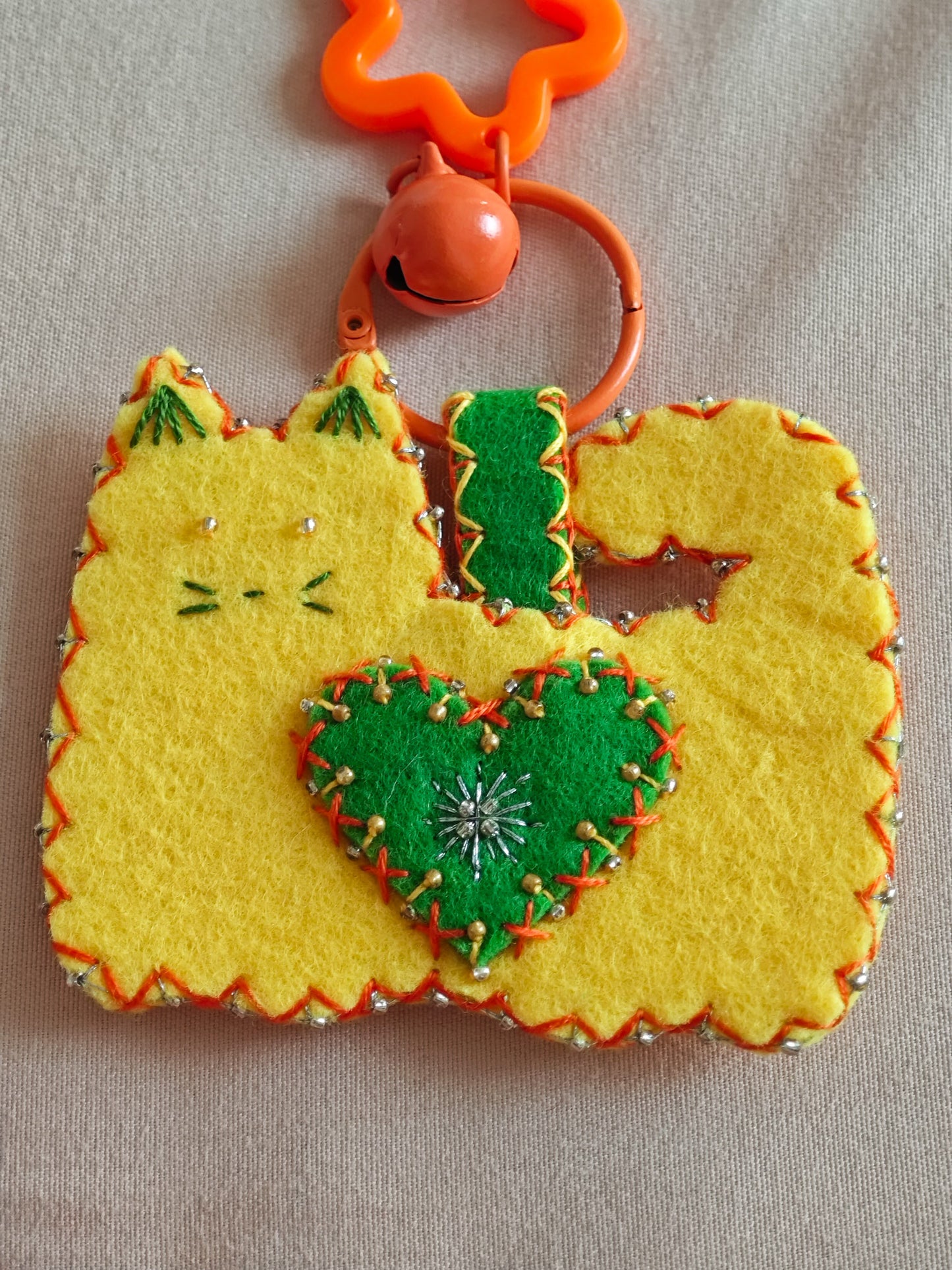 Cute Kitten Felt Ornament - Handmade Cat Hanging Decor E40