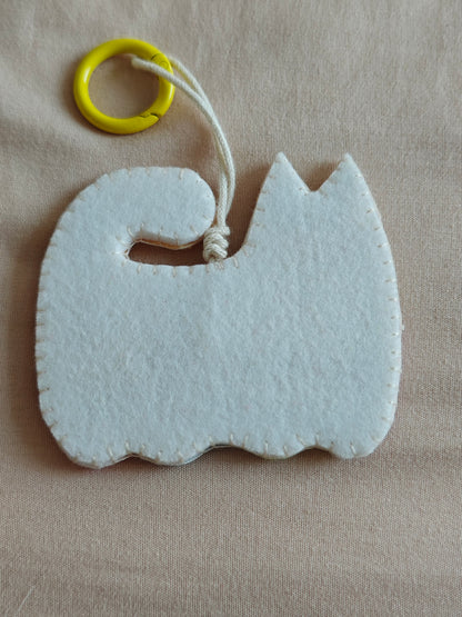 Cute Kitten Felt Ornament - Handmade Cat Hanging Decor E09