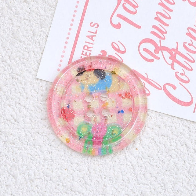 4-Hole Cartoon Pattern Button 3 * 3 cm / 1.2 * 1.2 inch ( 6/2 pcs )
