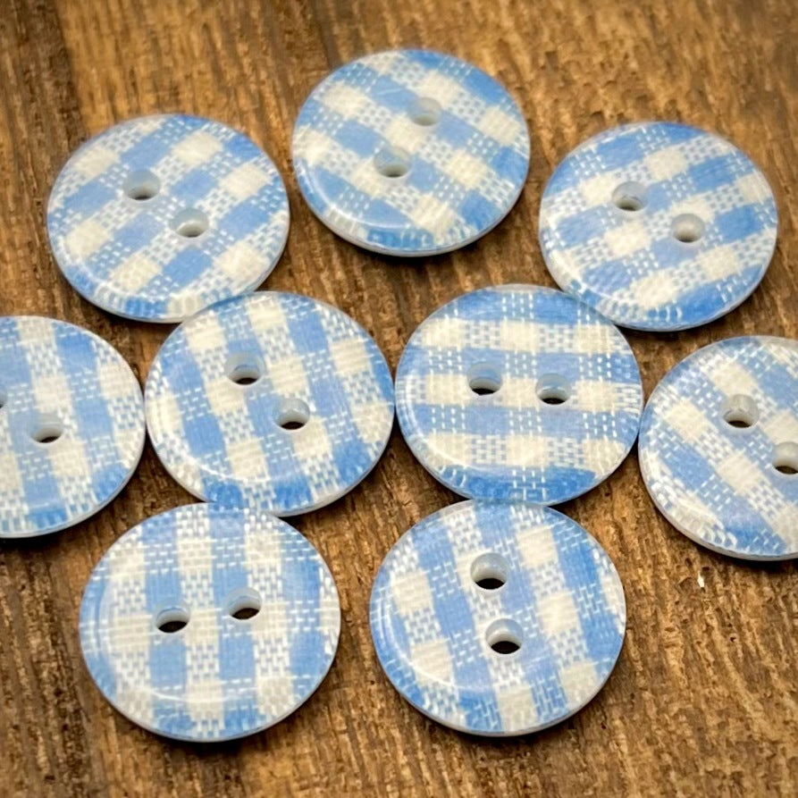 2-Hole Round Checkered Button 1.3cm (0.5 inch)  ( 5/2pcs)