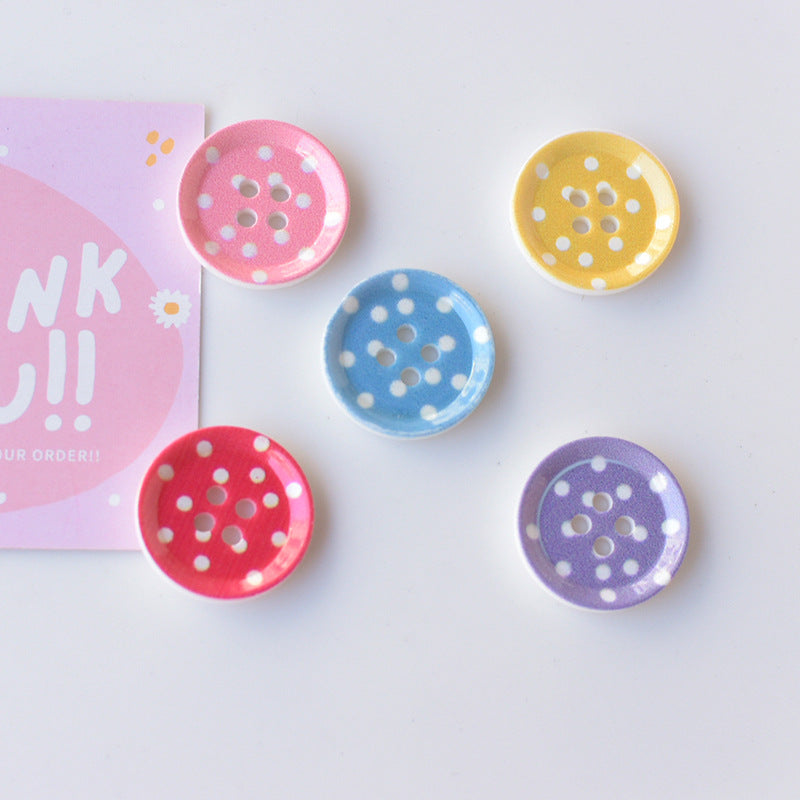 4-Hole Polka Dot Button  2.3 cm (0.9 inch)(2/5 pcs)