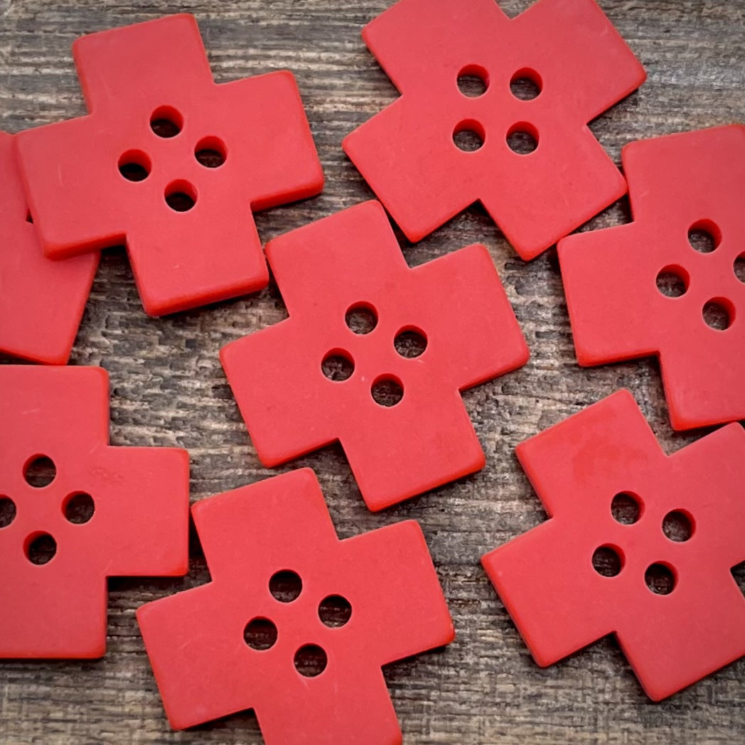4-Hole Cross Puzzle Button  2cm ( 0.8 inch) ( 3 pcs)