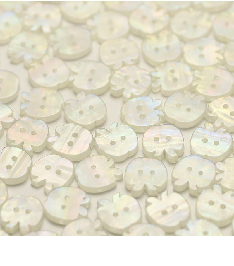 2-Hole Pearlescent Apple Button 1.25CM (0.5 inch)（5PCS）