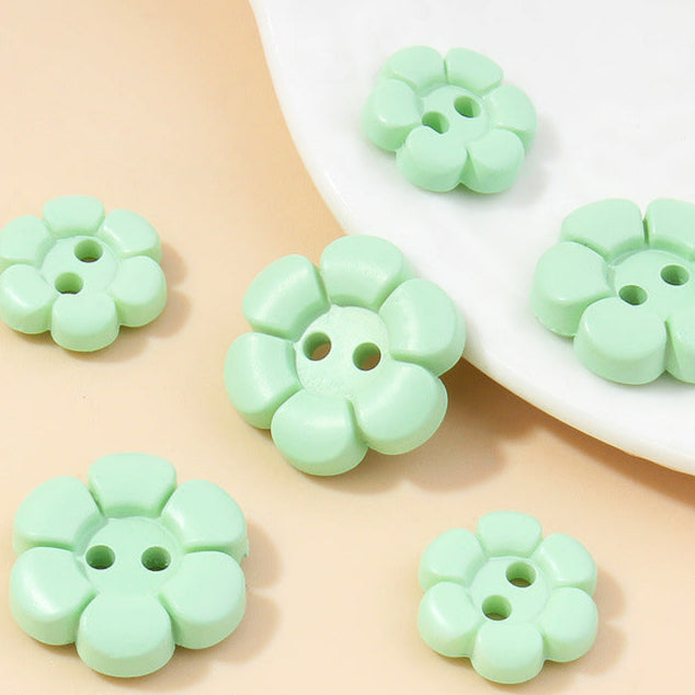 2-Hole Colorful Flower Button 1.5 cm (0.6 inch) (2/11 pcs)