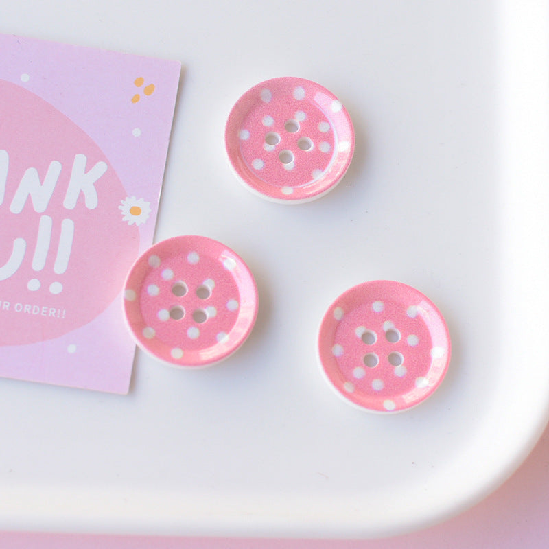 4-Hole Polka Dot Button  2.3 cm (0.9 inch)(2/5 pcs)